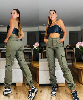 Pantalón Drill Jogger Cargo Dama - Final de Stock